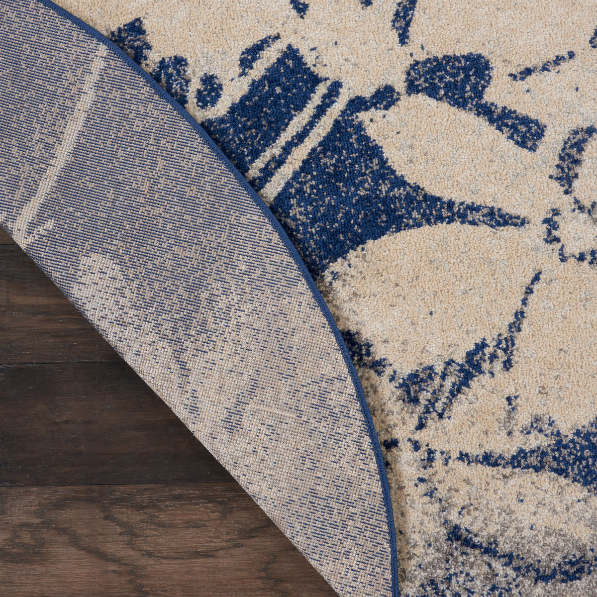 Tranquil TRA08 Beige Navy Rug