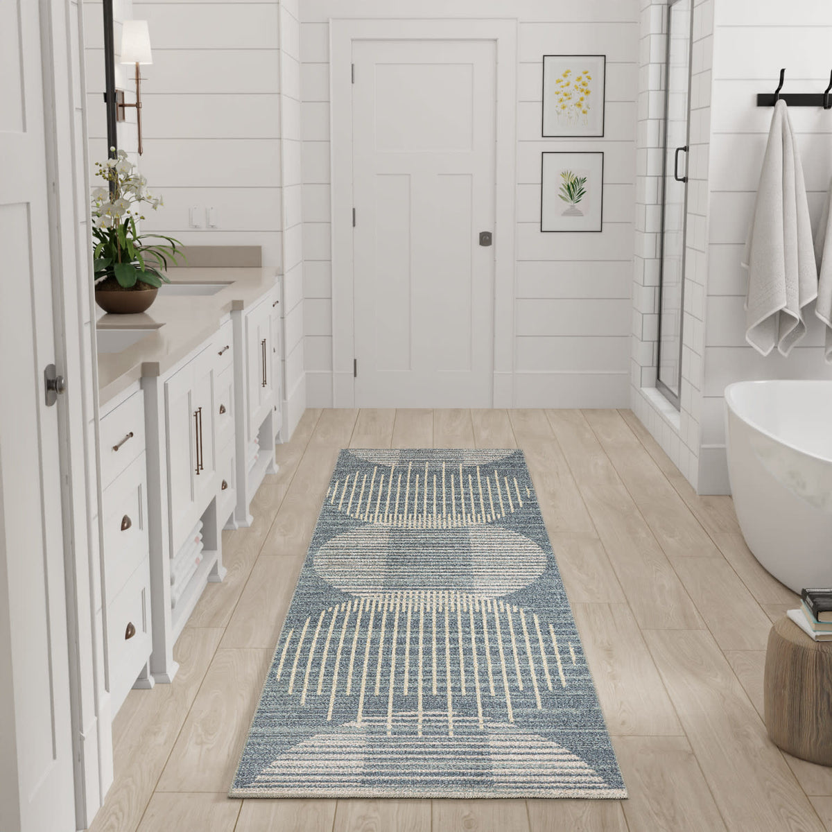 Astra Machine Washable ASW03 Blue Rug