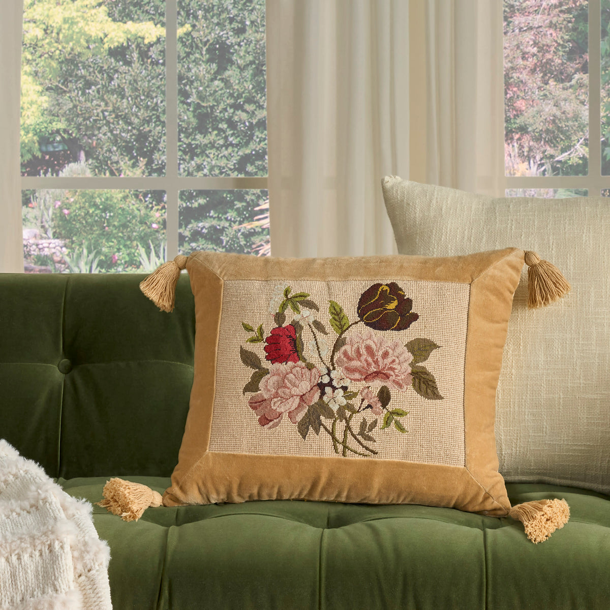 Vintage Pillow V8245 Beige 16" x 20" Throw Pillows
