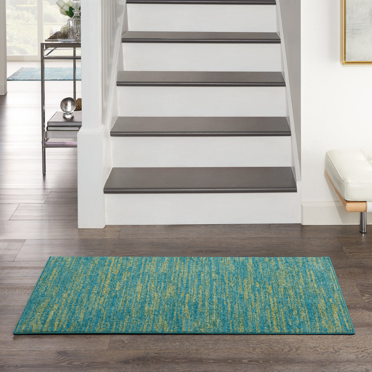 Nourison Essentials NRE01 Blue Green Rug