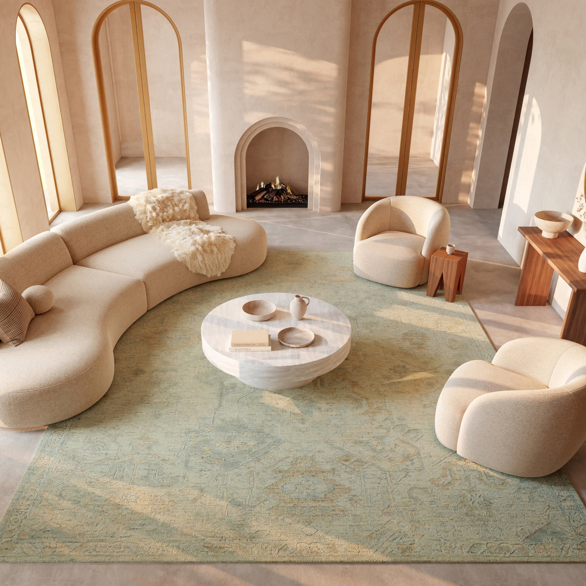 Ravello RVL04 Aqua Taupe Rug