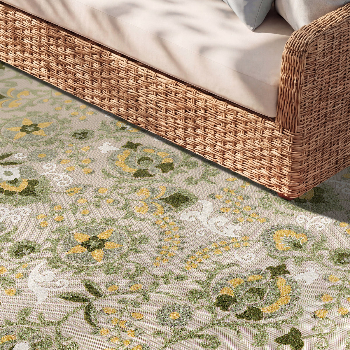 Aloha ALH17 Ivory Green Rug