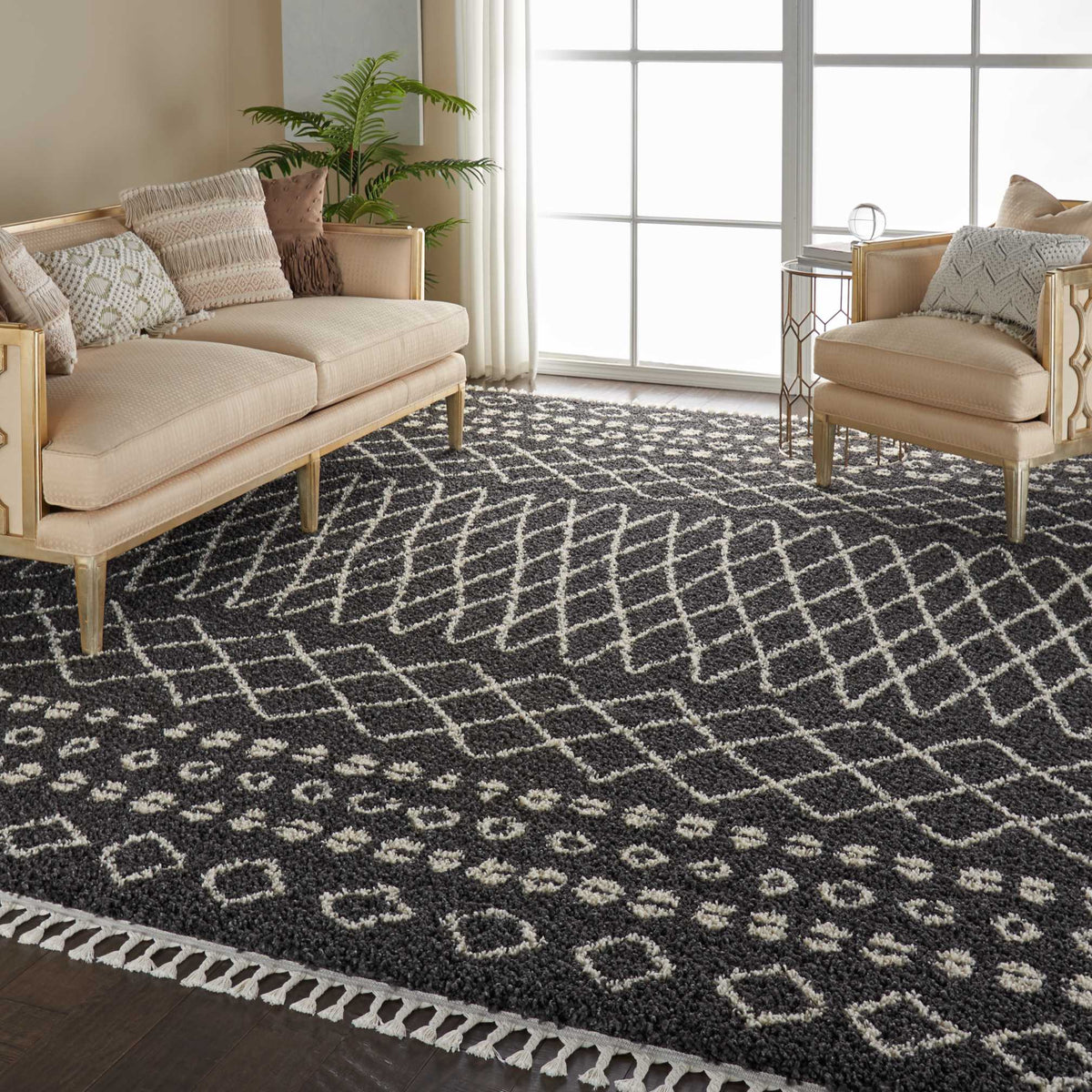 Moroccan Shag MRS02 Charcoal Rug