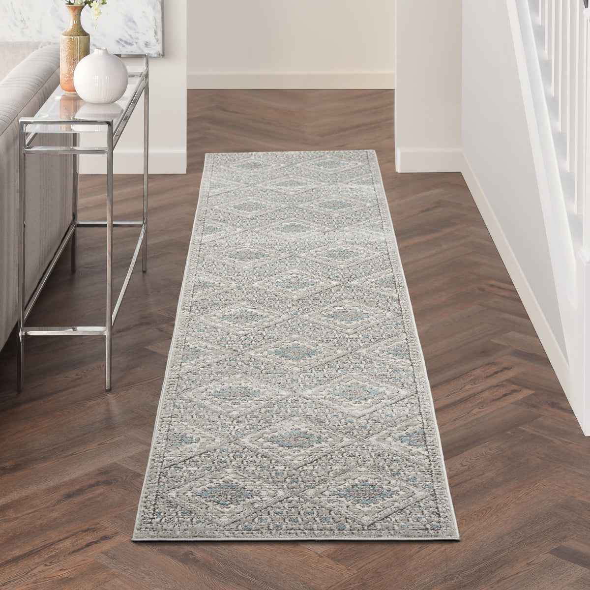 Quarry QUA16 Grey Ivory Blue Rug