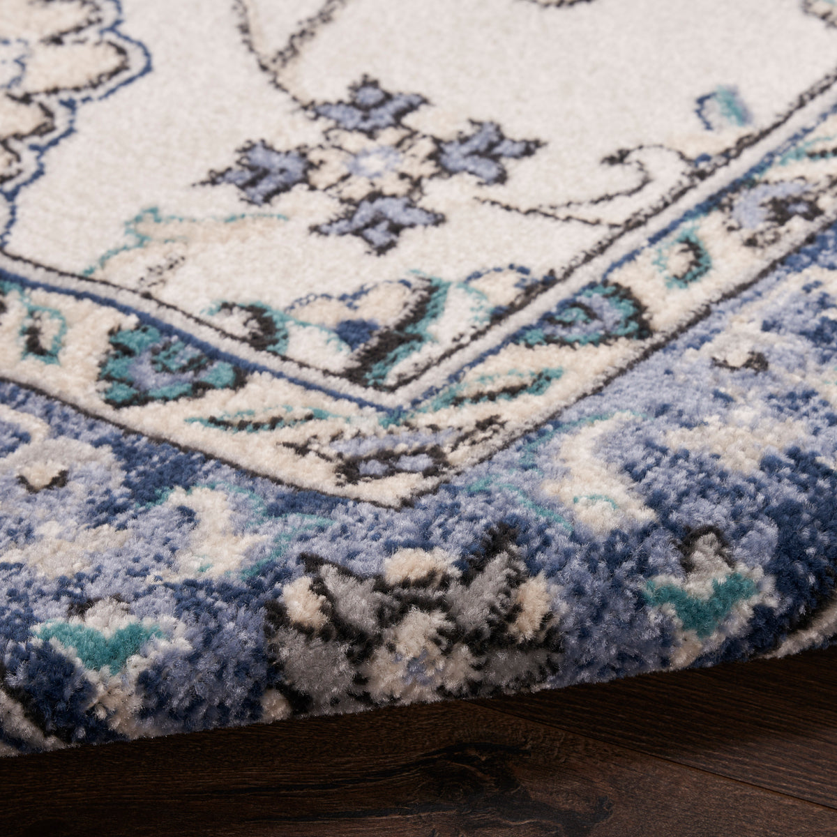 Nourison Essentials NRE05 Ivory Blue Rug