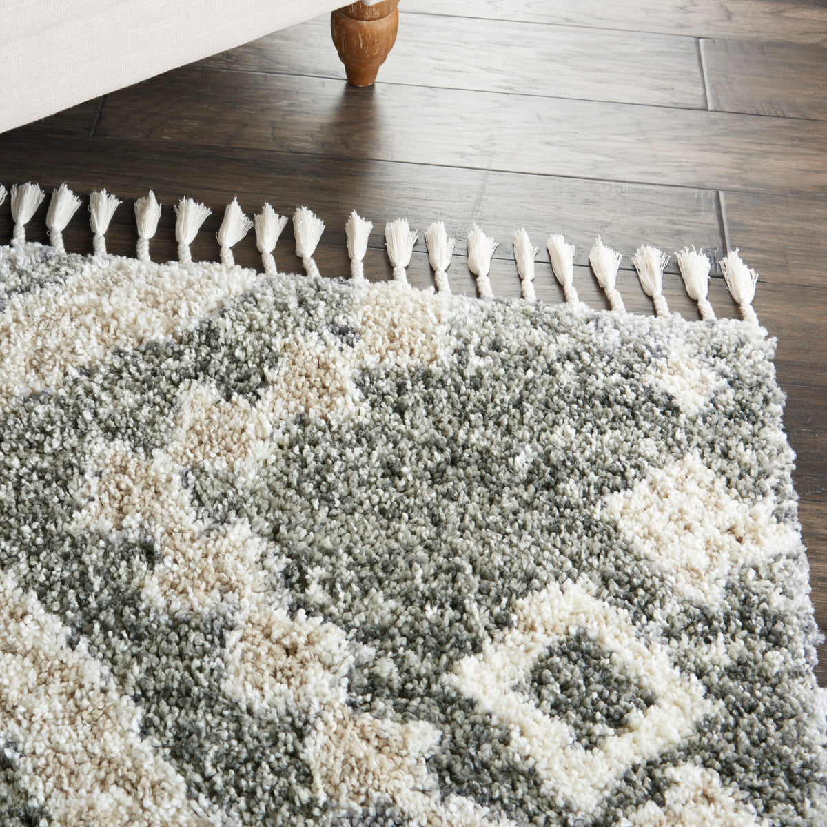 Oslo Shag OSL02 Grey Ivory Rug