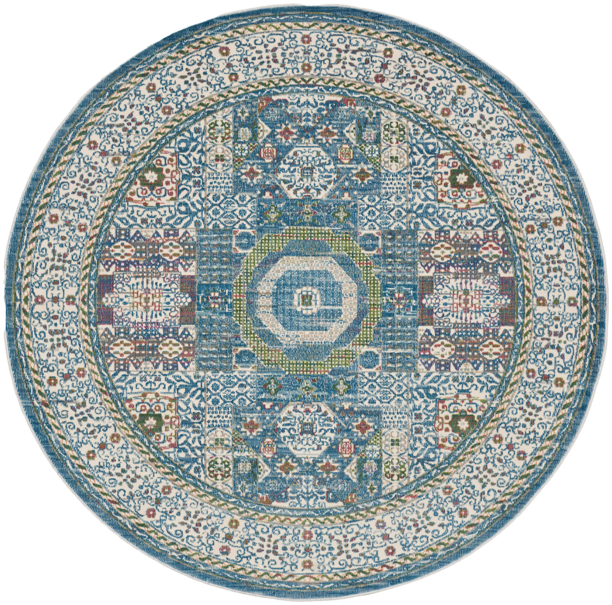 Ankara Global ANR17 Ivory Light Blue Rug