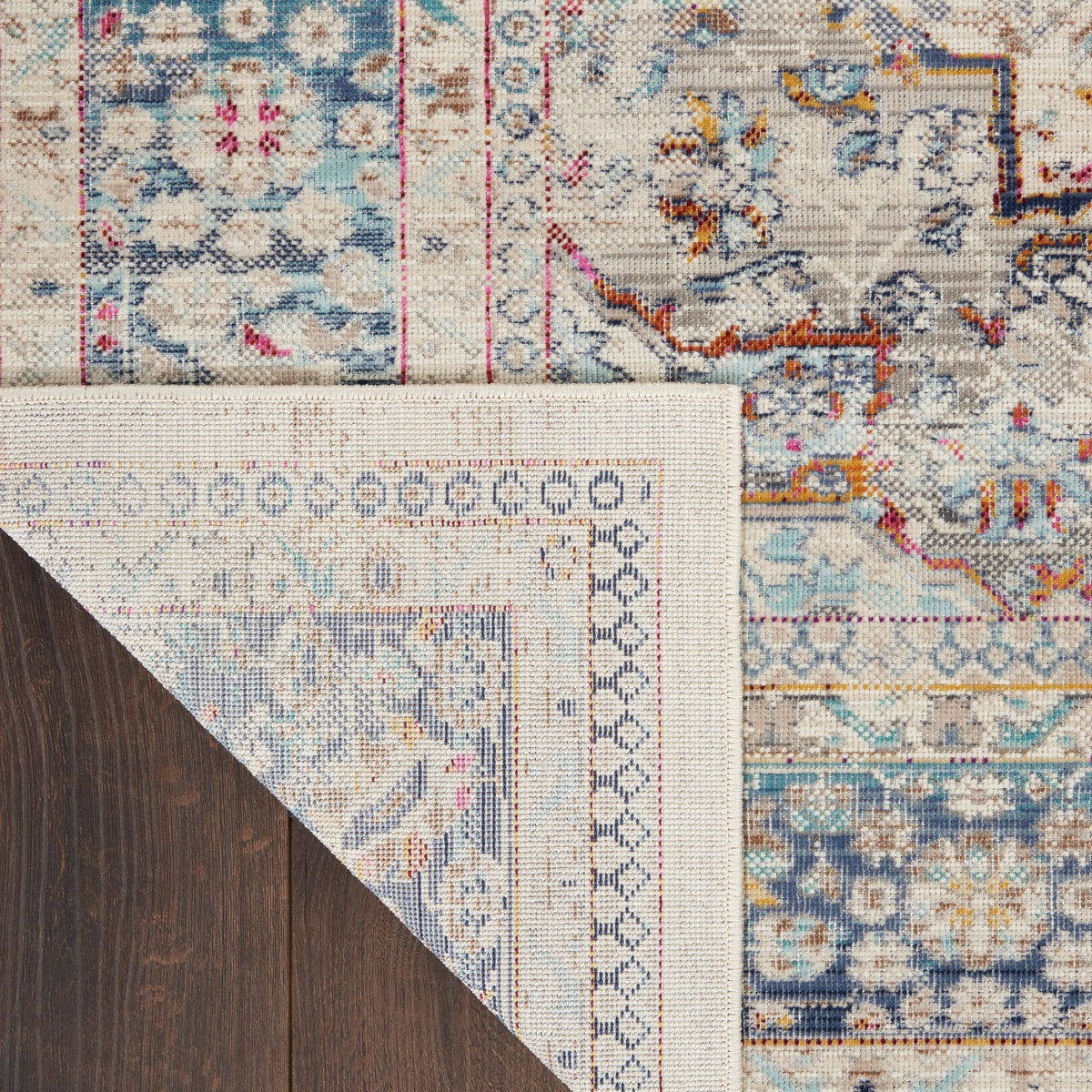 Vintage Kashan VKA07 Ivory Blue Rug
