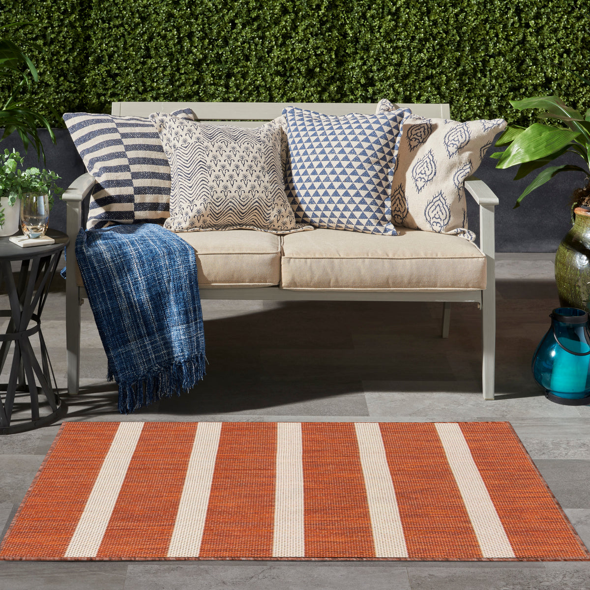 Positano POS03 Terracotta Ivory Rug
