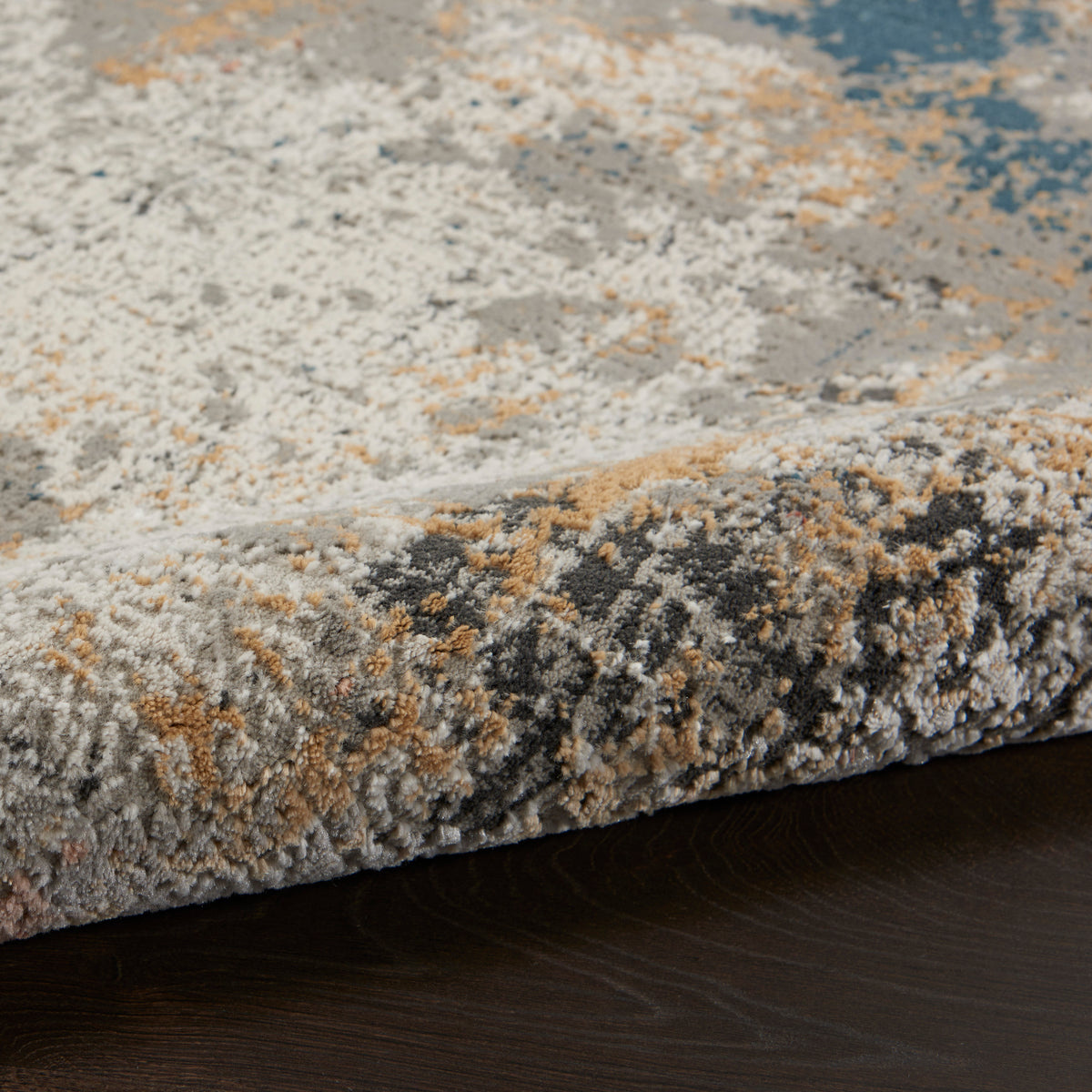 Rustic Textures RUS13 Grey Blue Rug