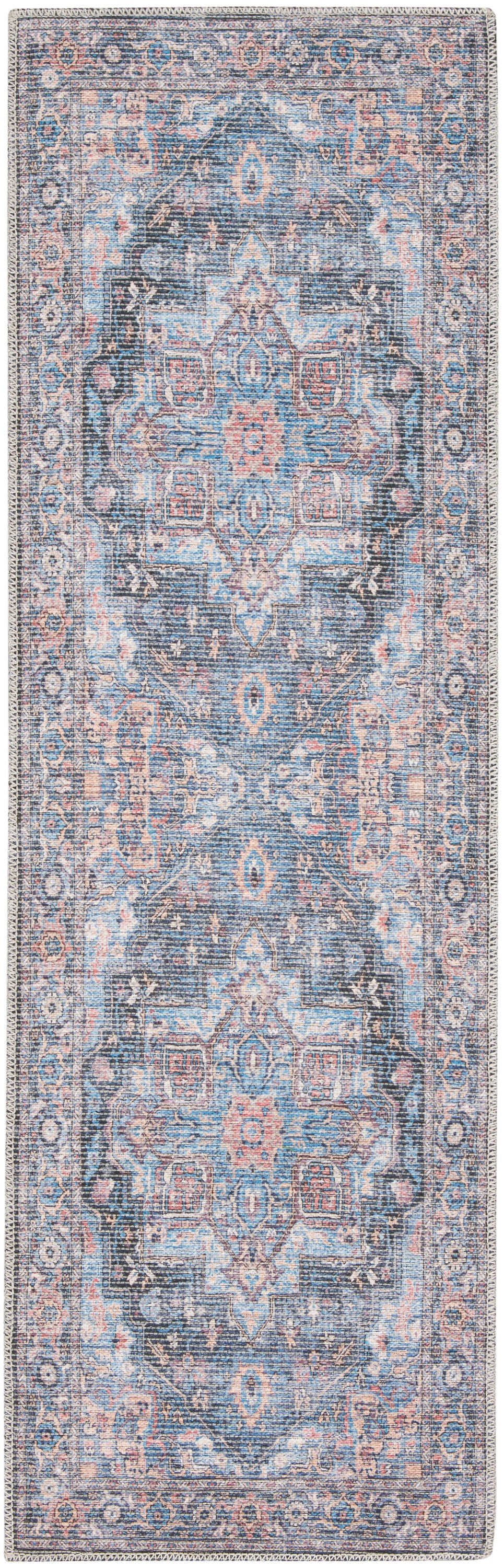 New Concept Washables SR101 Light Blue Multicolr Rug
