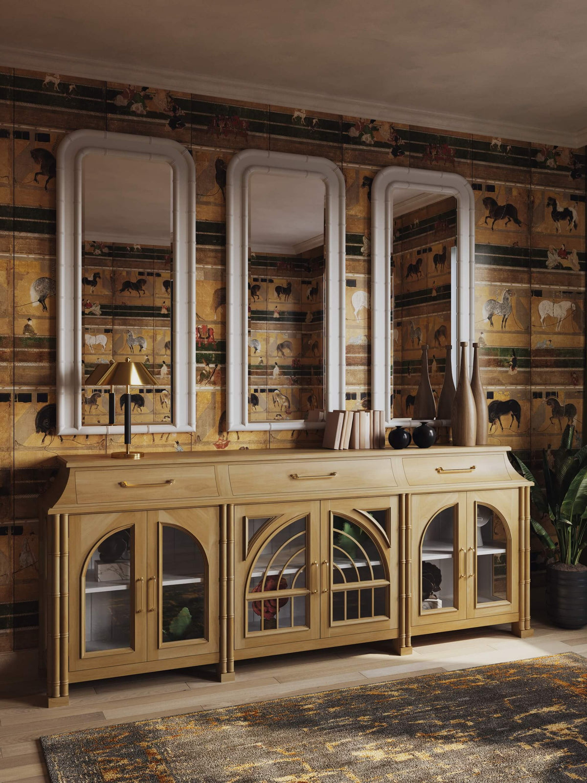Chelsea Arched Mirror in Architectural White