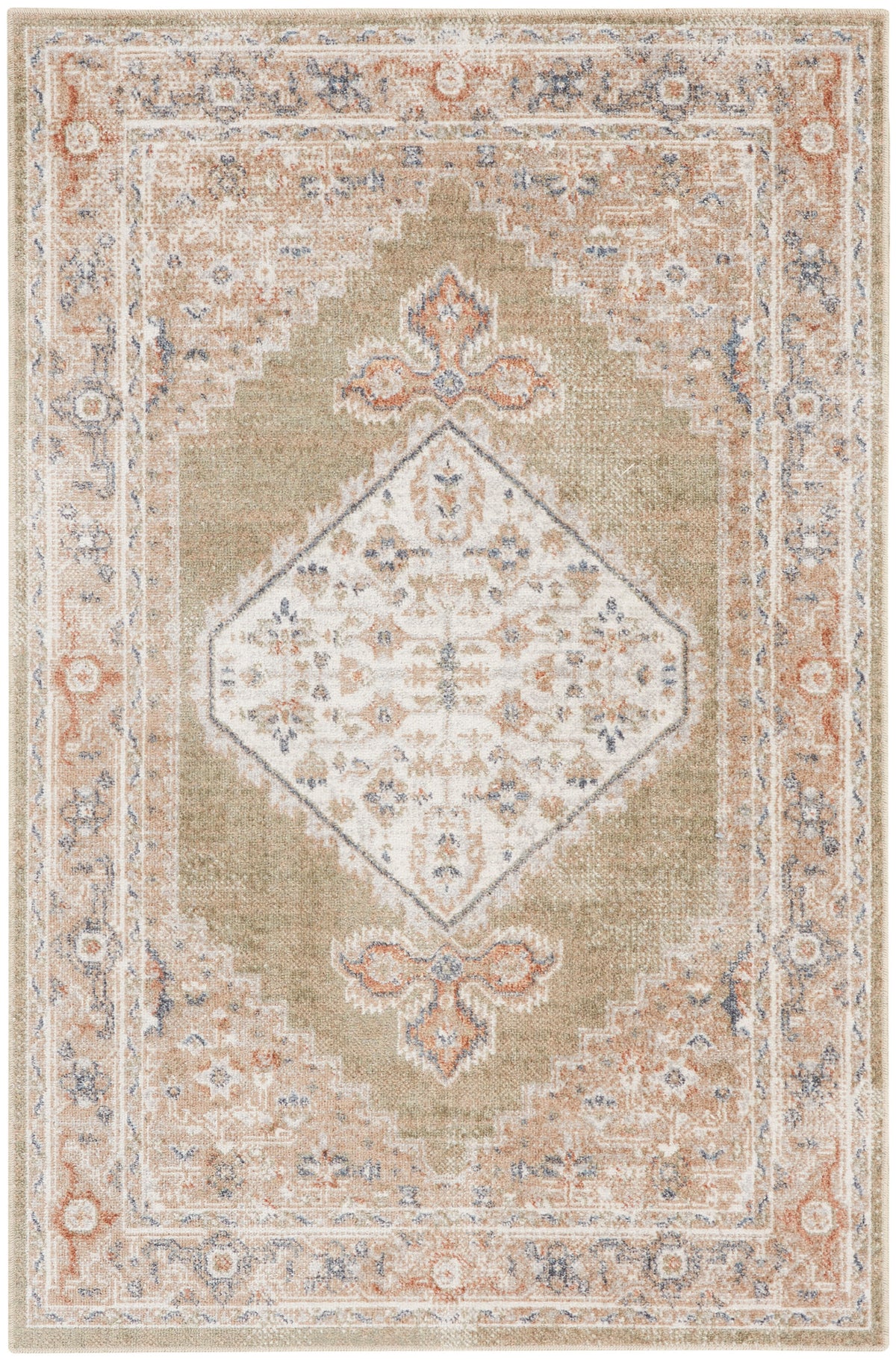 Astra Machine Washable ASW11 Sage Multi Rug
