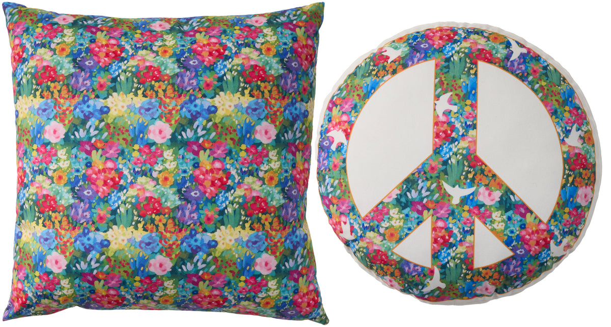 Plush Lines L9035 Multicolor Set of 2 Throw Pillow Set