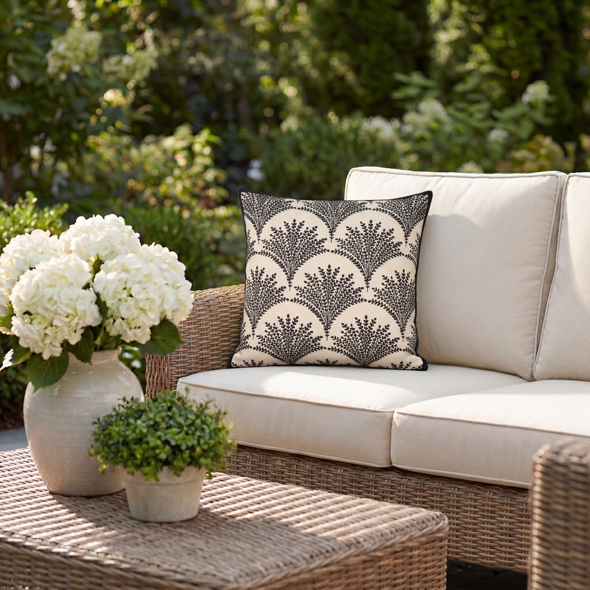 Outdoor Pillows VJ245 Black 18" x 18" Throw Pillows