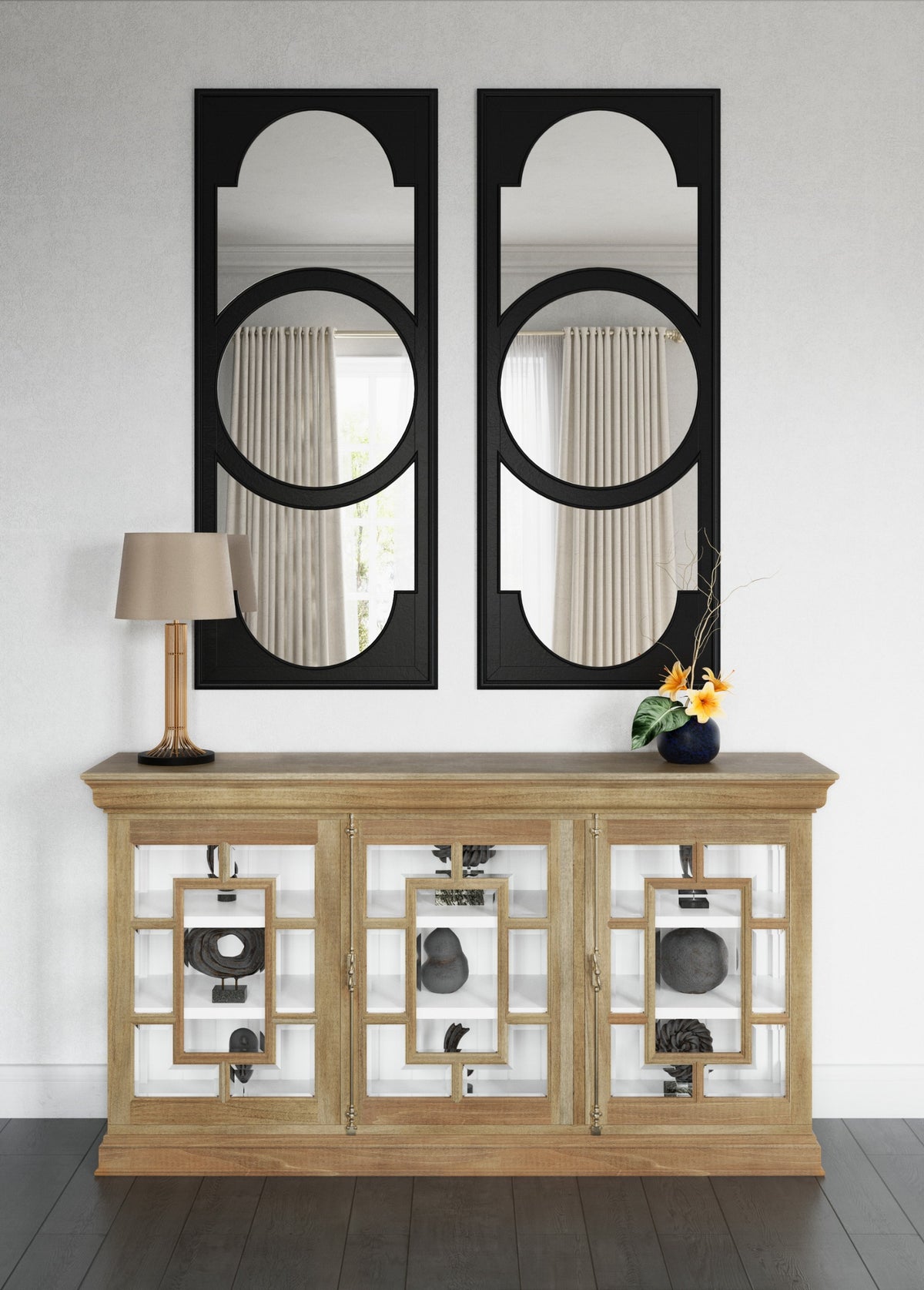 Dorchester Pier Mirror in Batavia Black