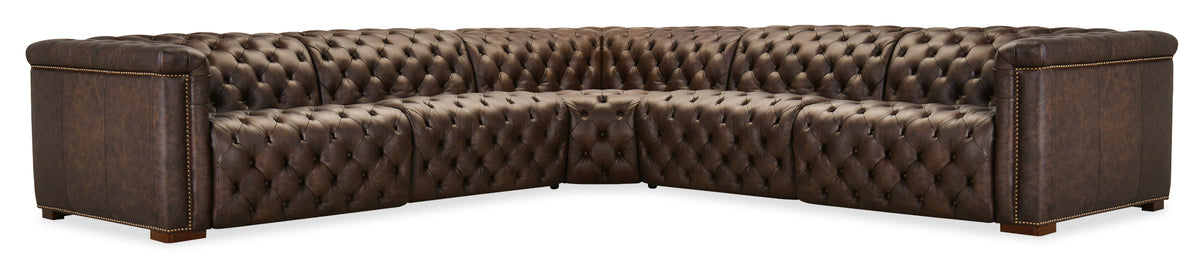 Savion Deux 5 Seat Sectional with Four Power Recliners and Six Power Headrests