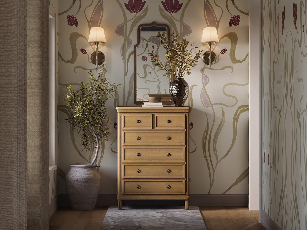 Hayward 6 Drawer Tall Boy in Fruitwood