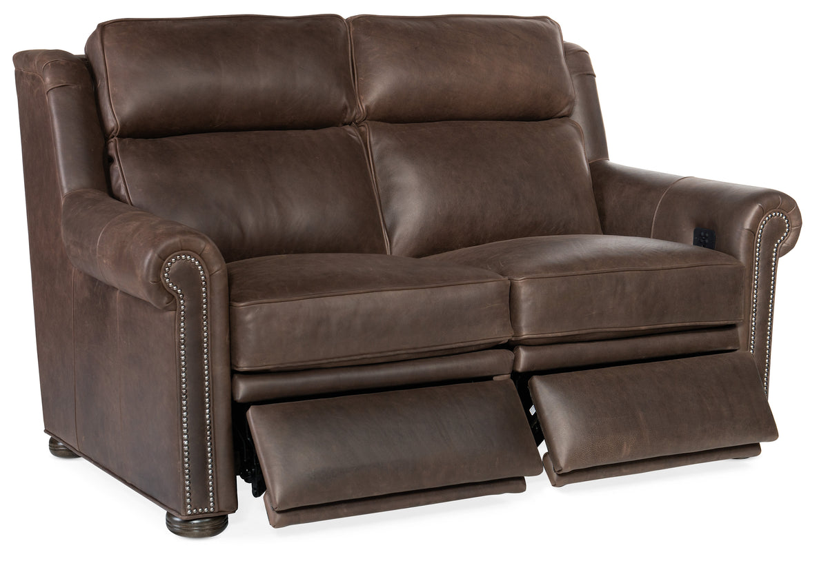 Reece Reclining Loveseat with Power Headrest - Two Piece Back