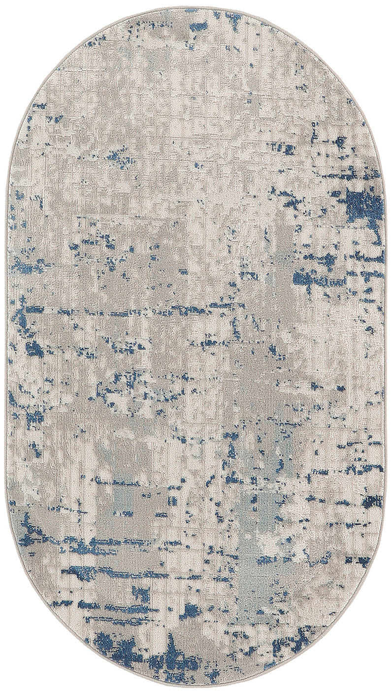 Quarry QUA01 Ivory Grey Blue Rug
