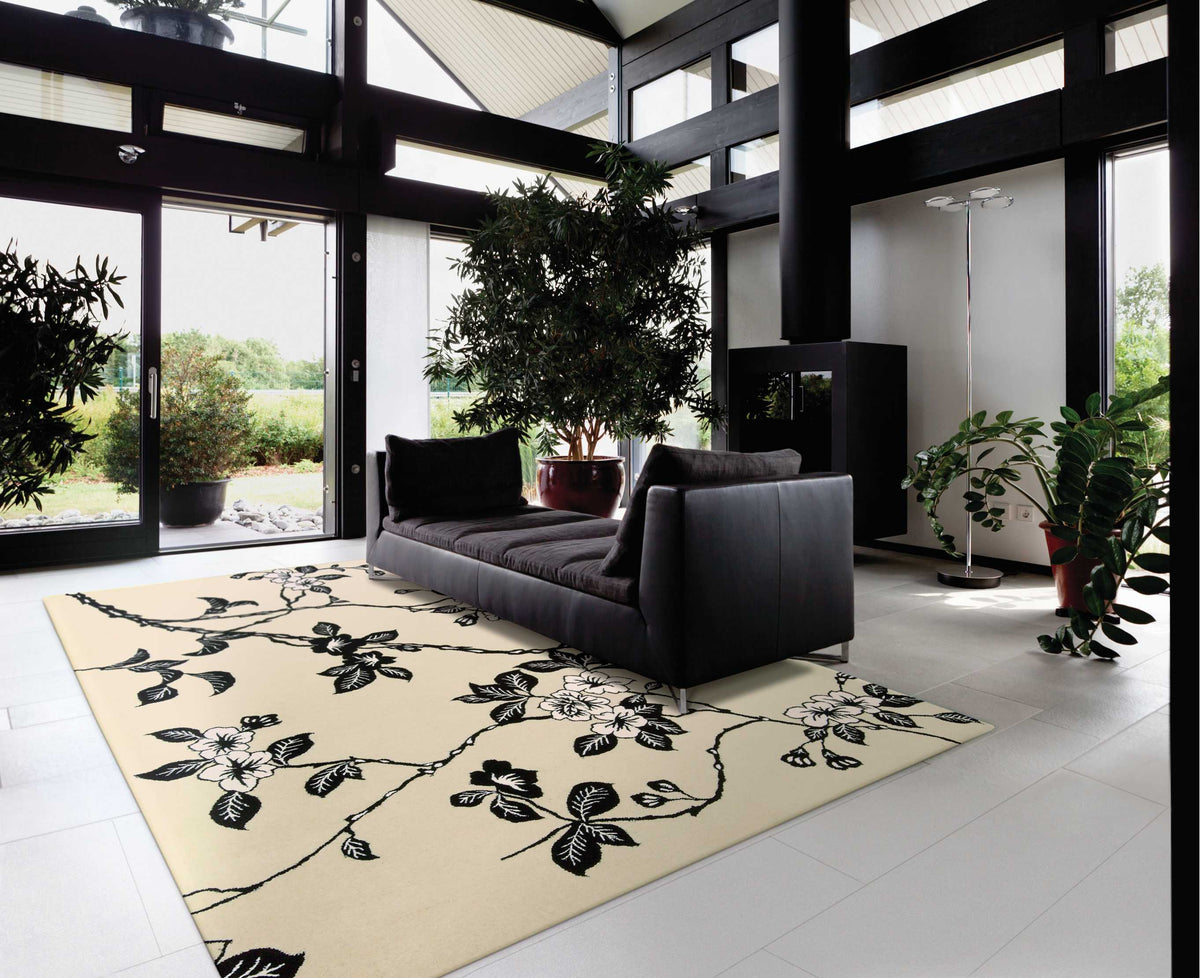 Modern Elegance LH08 Black White Rug
