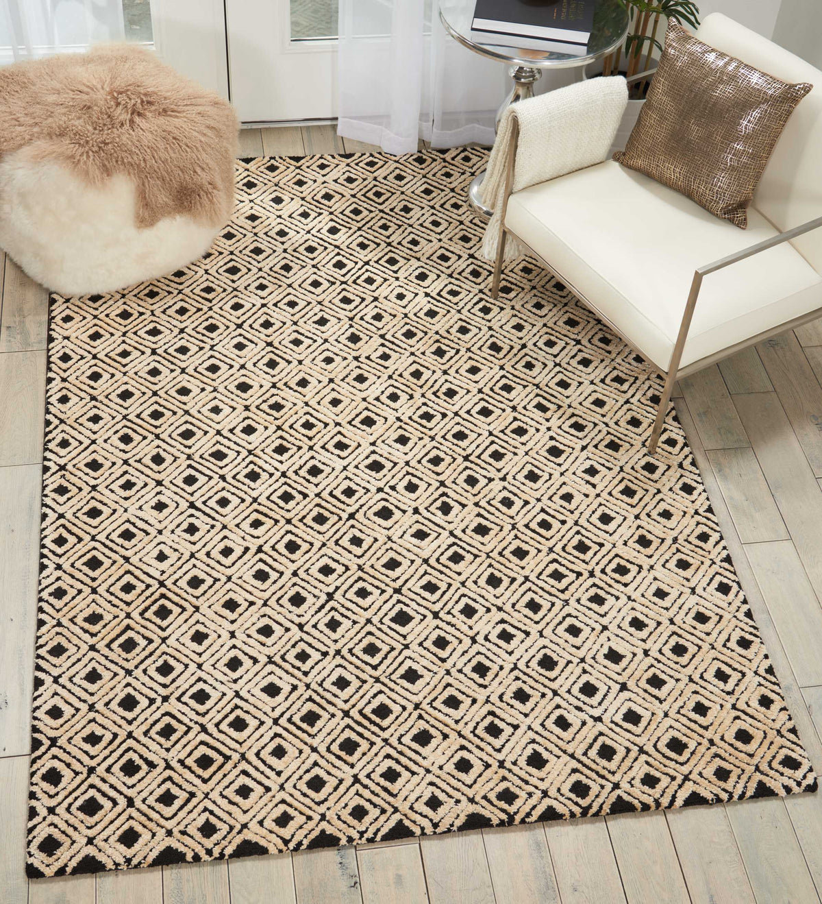Deco Mod DEC02 Black Beige Rug
