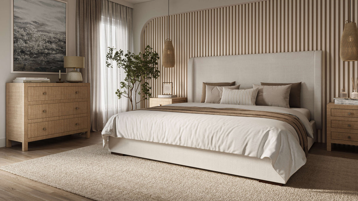 Kagu End Table Wrapped in Natural Rattan