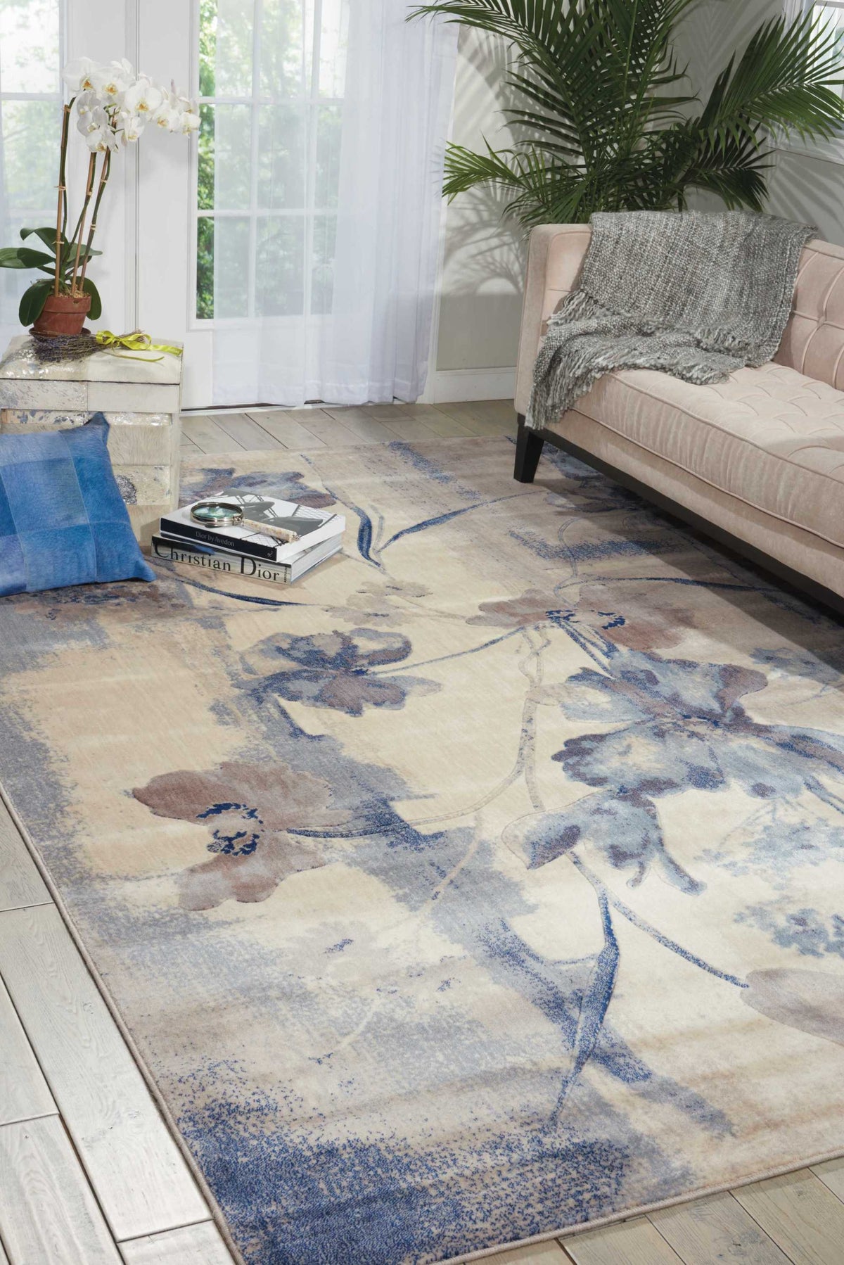 Somerset ST18 Ivory Blue Rug