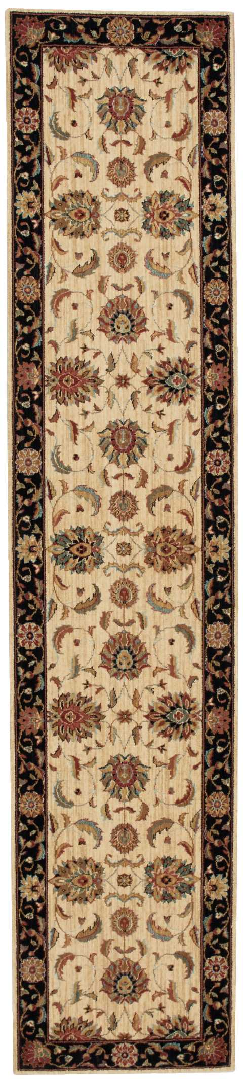 Living Treasures LI04 Ivory Black Rug