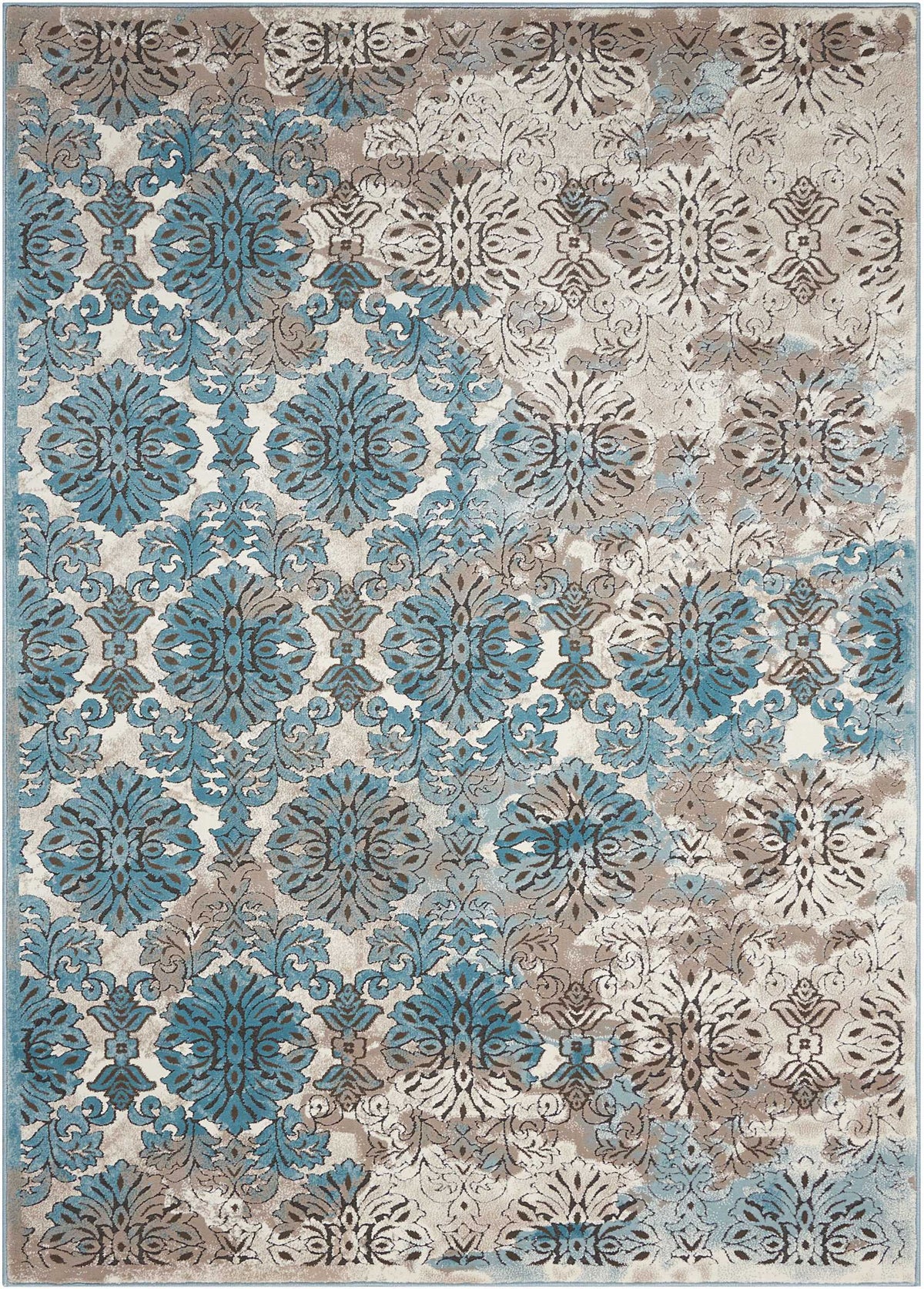 Karma KRM05 Ivory/Blue Rug