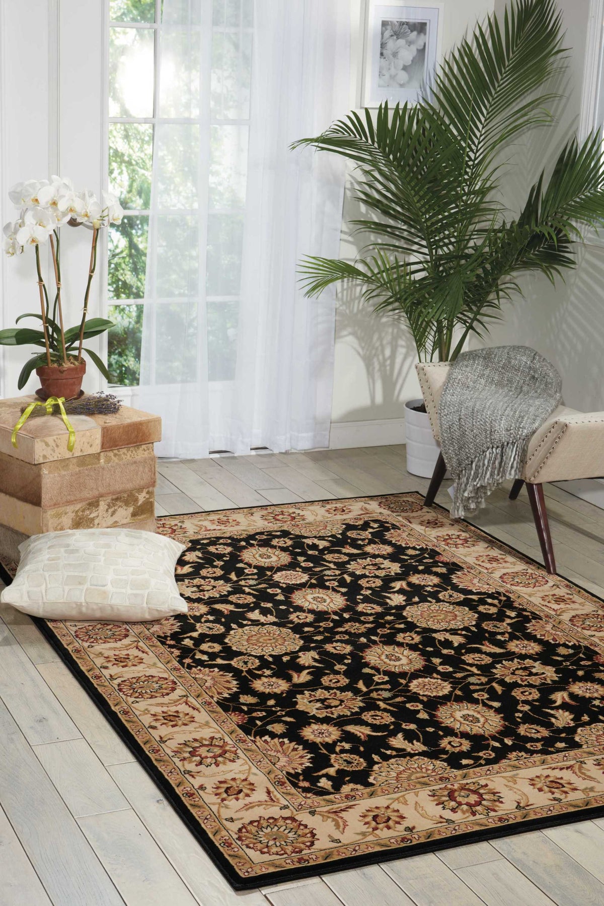 Persian Crown PC002 Black Rug