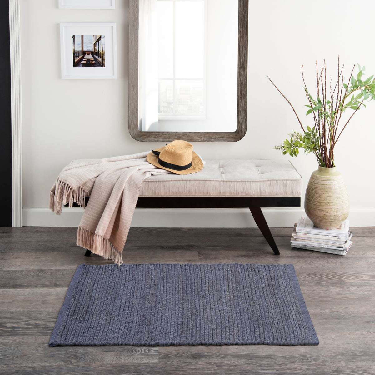 Natural Jute NJT01 Navy Rug