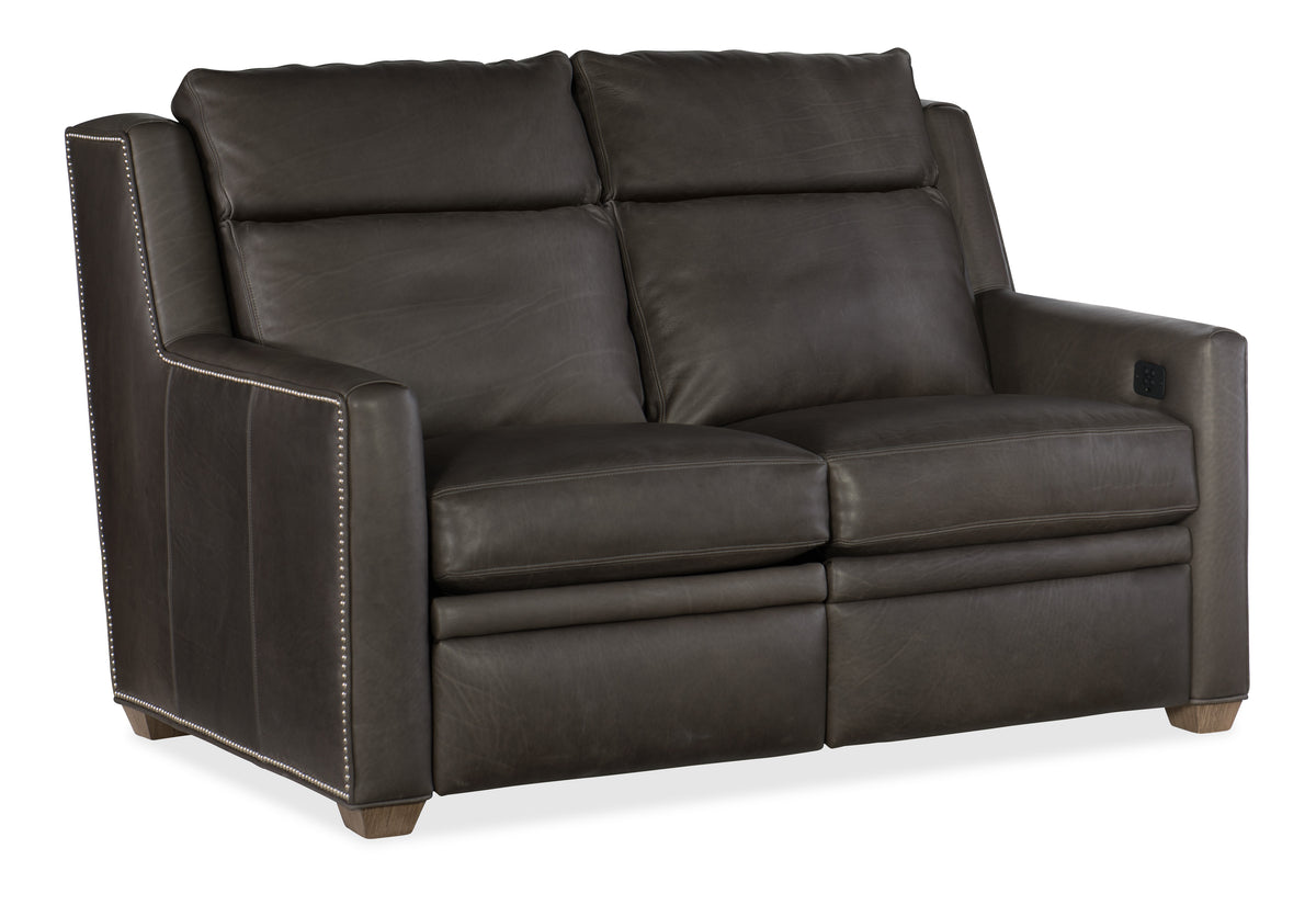 Revelin Reclining Loveseat with Power Headrest - Two Piece Back