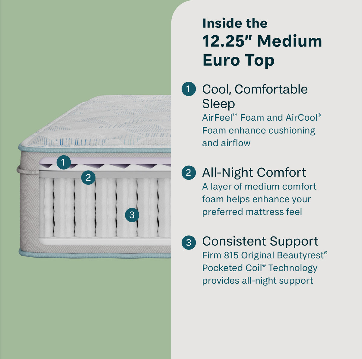Slumberscape 12.25" Medium Euro Top Mattress