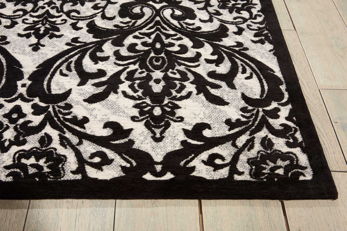 Damask DAS02 Black White Rug