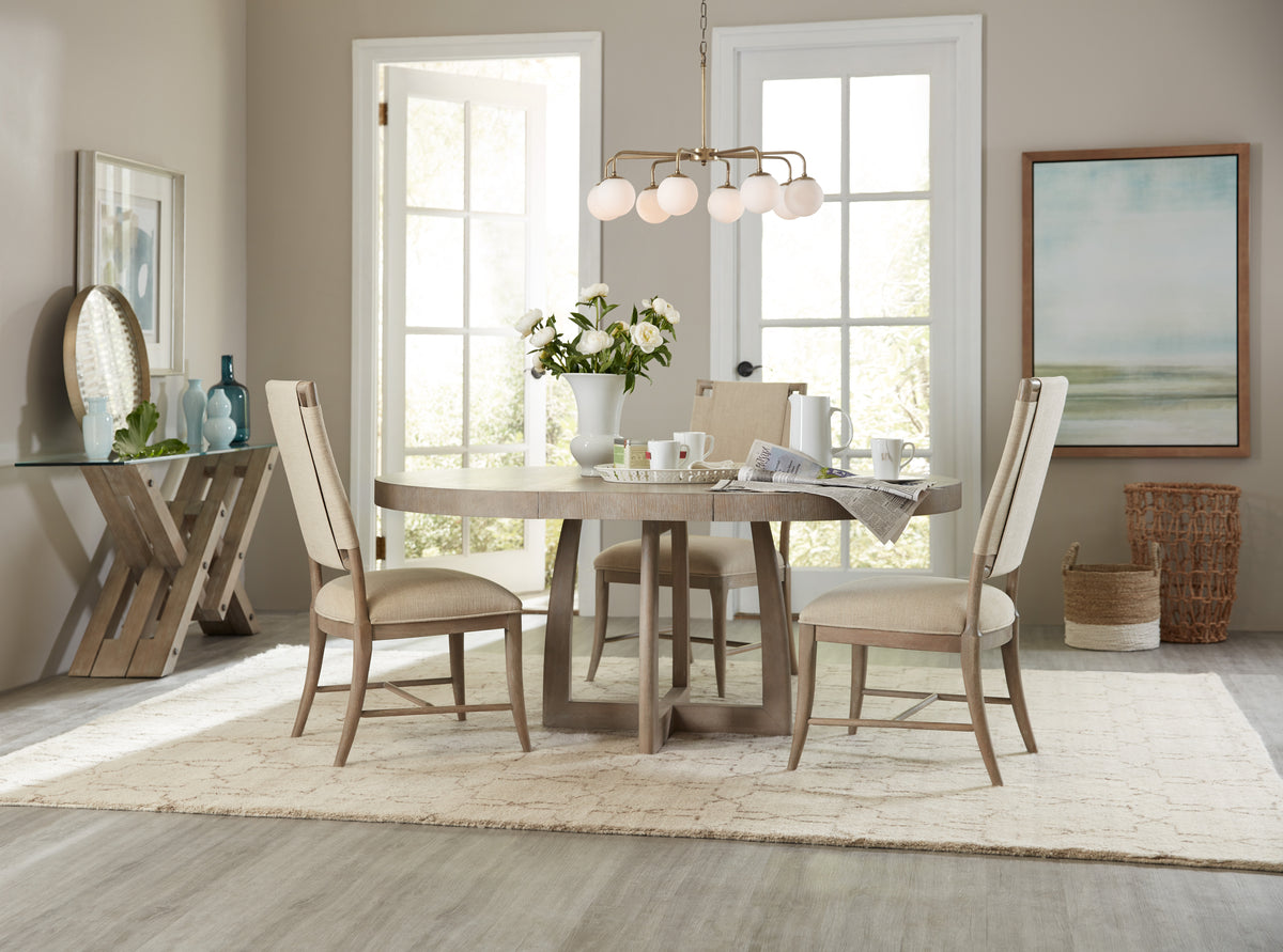 Affinity 48in Round Pedestal Dining Table with 1-18in Leaf