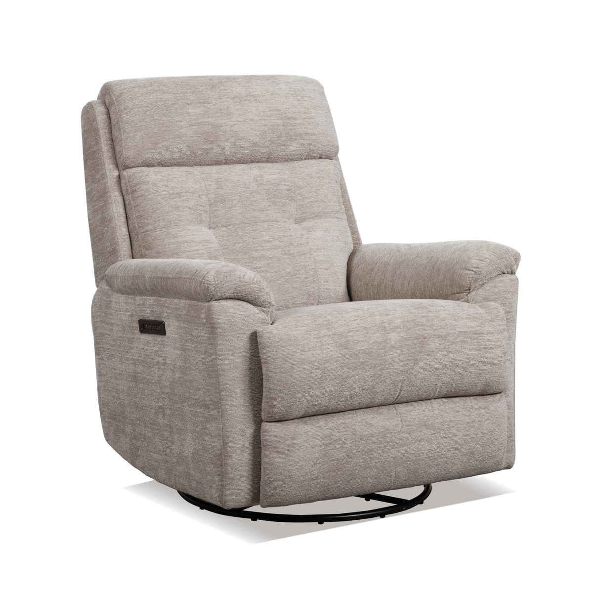 Sophisticated Fabric Perfect Match Power Swivel Gliding Recliner with Power Headrest & Lumbar