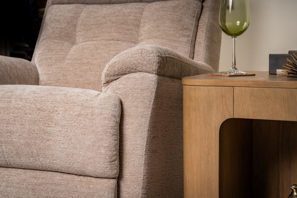 Sophisticated Fabric Perfect Match Power Swivel Gliding Recliner with Power Headrest & Lumbar
