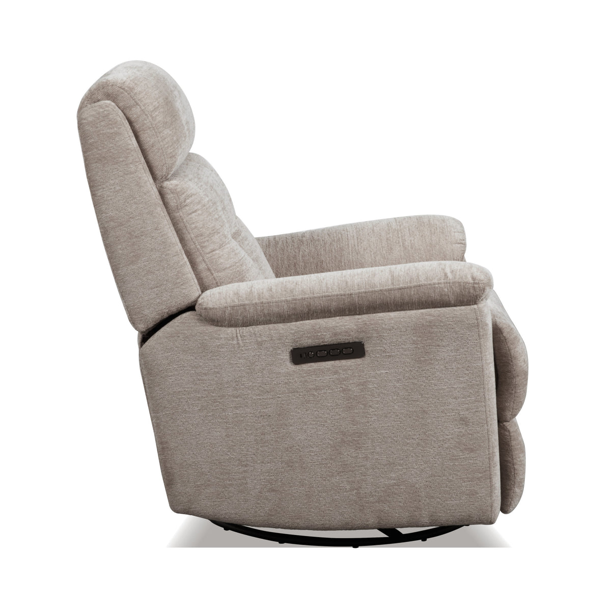 Sophisticated Fabric Perfect Match Power Swivel Gliding Recliner with Power Headrest & Lumbar