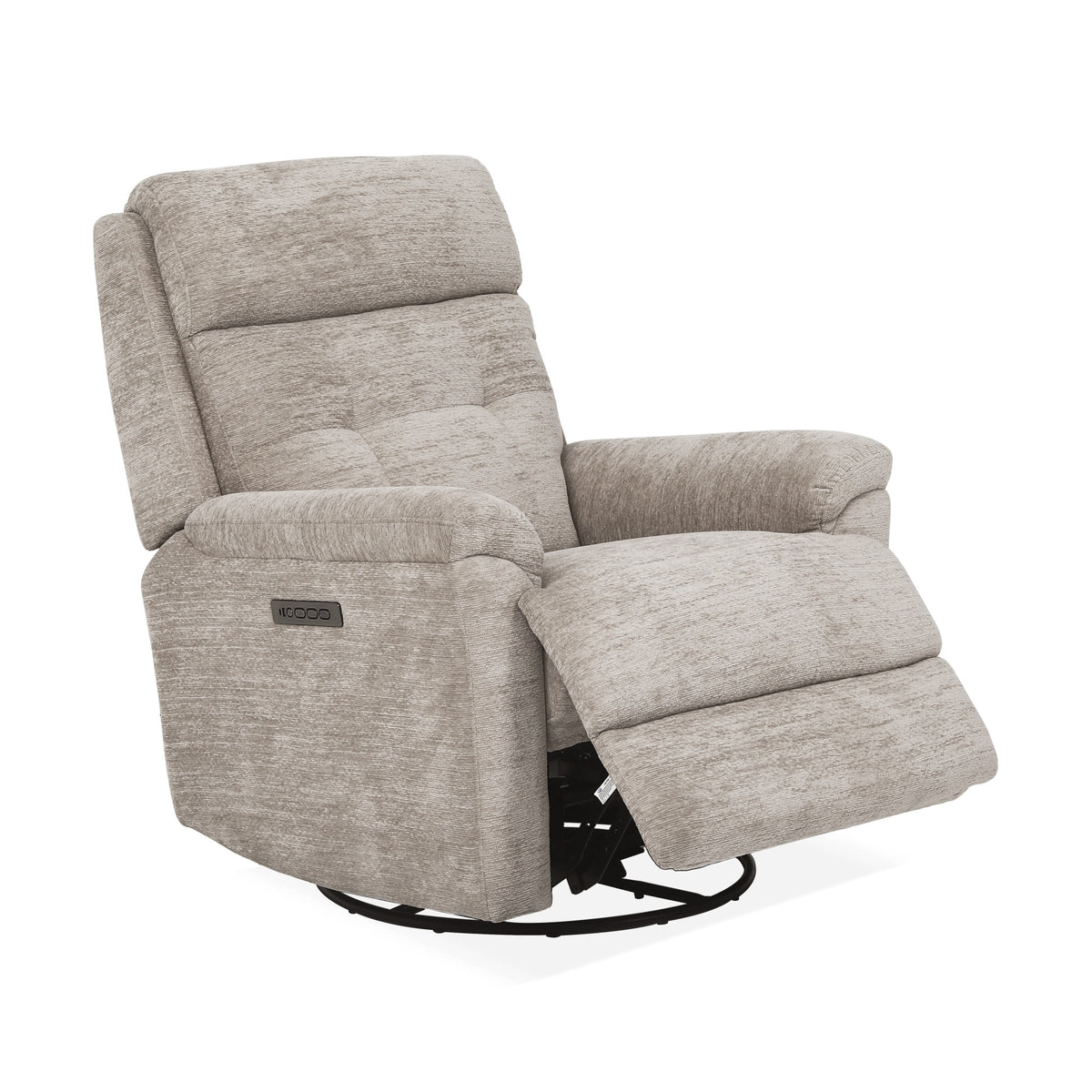 Sophisticated Fabric Perfect Match Power Swivel Gliding Recliner with Power Headrest & Lumbar