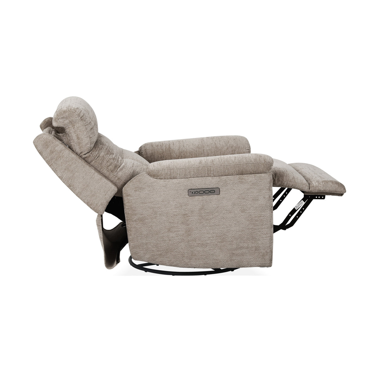 Sophisticated Fabric Perfect Match Power Swivel Gliding Recliner with Power Headrest & Lumbar