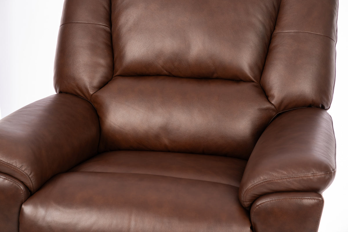 Plush Leather Perfect Match Power Gliding Recliner with Power Headrest & Lumbar