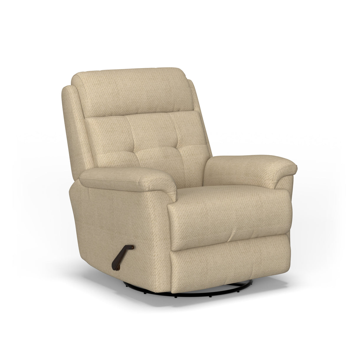 Sophisticated Fabric Swivel Gliding Recliner