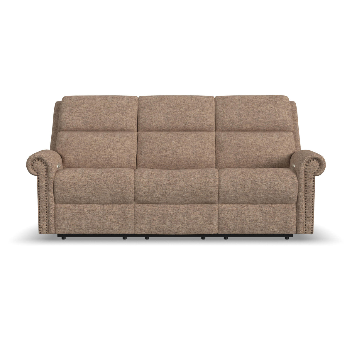 Bernard Fabric Power Reclining Sofa with Console, Power Headrest, & Lumbar