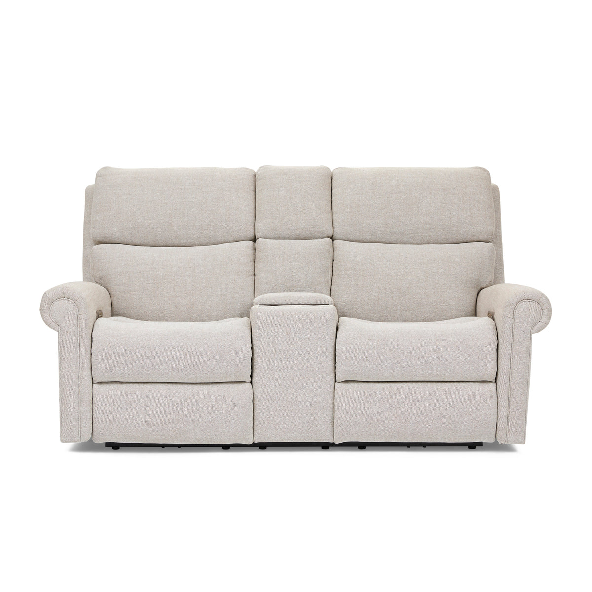 Bernard Fabric Power Reclining Loveseat with Console, Power Headrest, & Lumbar
