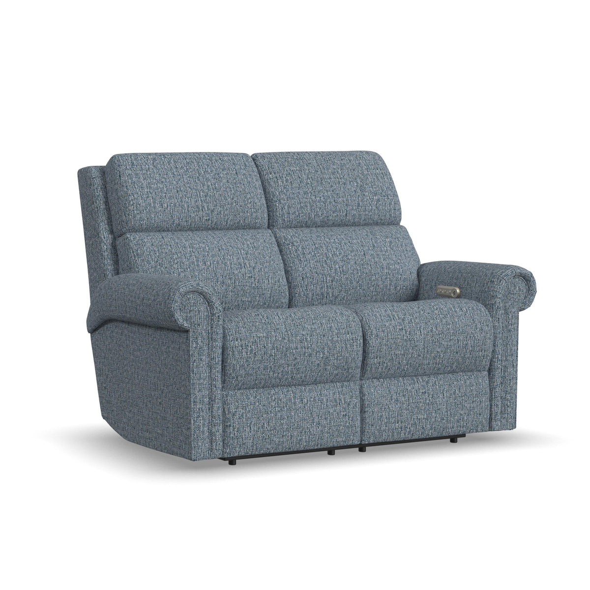 Bernard Fabric Power Reclining Loveseat with Power Headrest & Lumbar