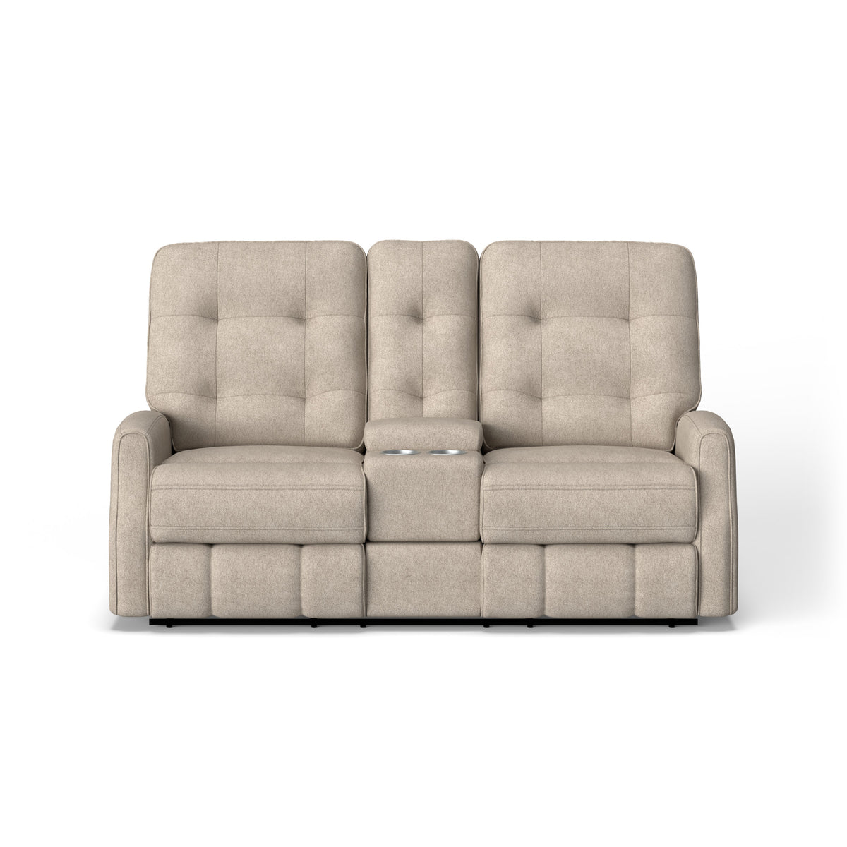 Devon Fabric Reclining Loveseat with Console