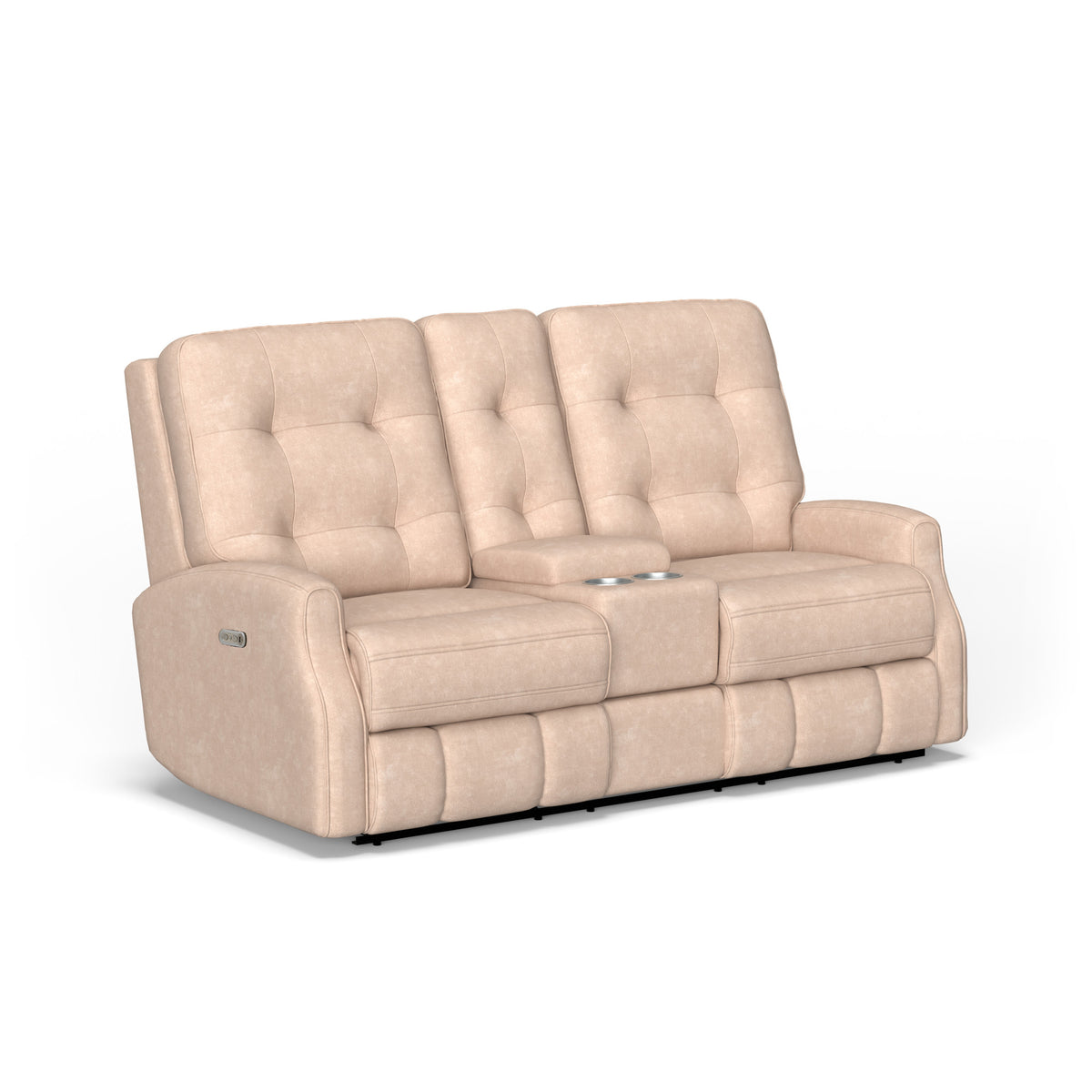 Devon Fabric Power Reclining Loveseat with Console & Power Headrests