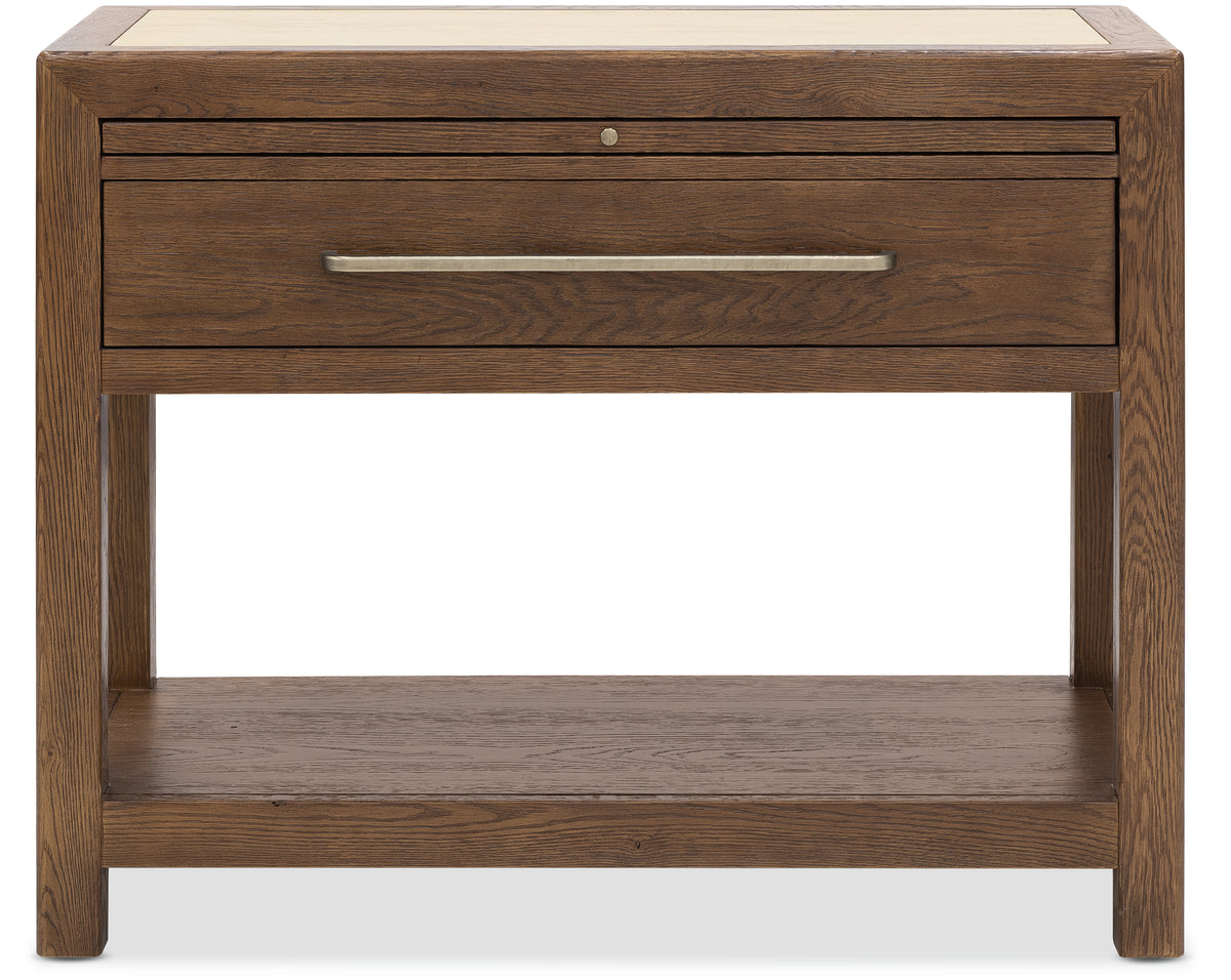 Driftwood One-Drawer Nightstand with Stone