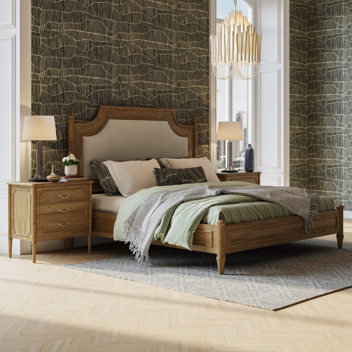 Chelsea 3 Drawer Bedside Table in Antique French Oak